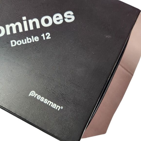Pressman Double 12 Dominoes 91 Tiles Tournament Edition Vtg 90s Vinyl Case - Picture 8 of 12